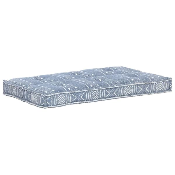 vidaXL Dyna till pallsoffa indigo tyg lappmönster