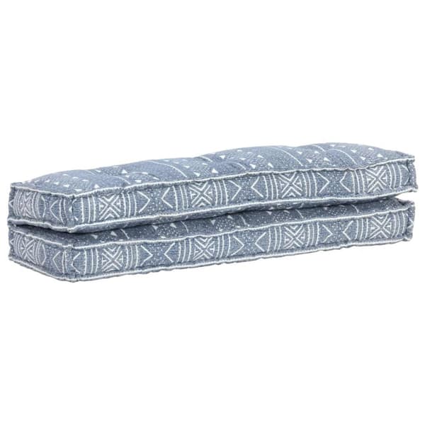 vidaXL Dyna till pallsoffa indigo tyg lappmönster