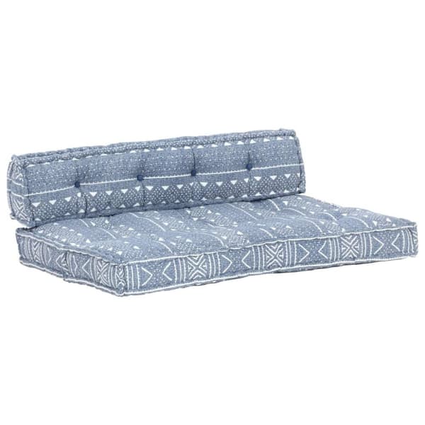 vidaXL Dyna till pallsoffa indigo tyg lappmönster