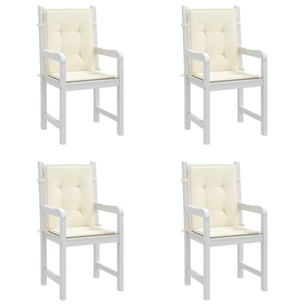 vidaXL Stolsdynor 4 st gräddvit 100x50x3 cm oxfordtyg