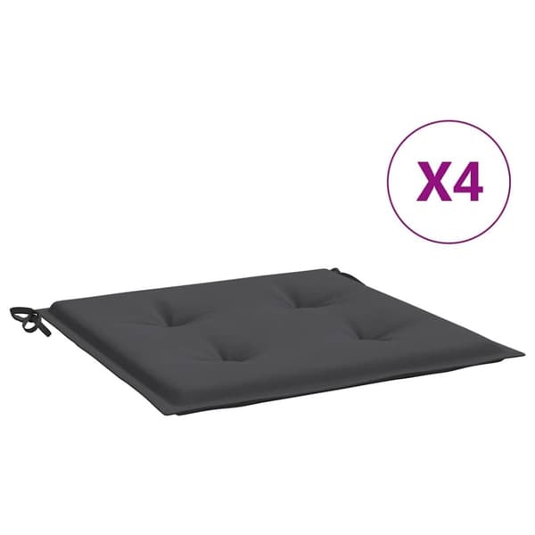 vidaXL Stolsdynor 4 st antracit 40x40x3 cm oxfordtyg