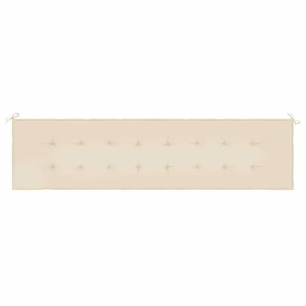 vidaXL Bänkdyna för trädgården beige 200x50x3 cm oxfordtyg