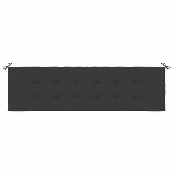 vidaXL Bänkdyna för trädgården svart 180x50x3 cm oxfordtyg