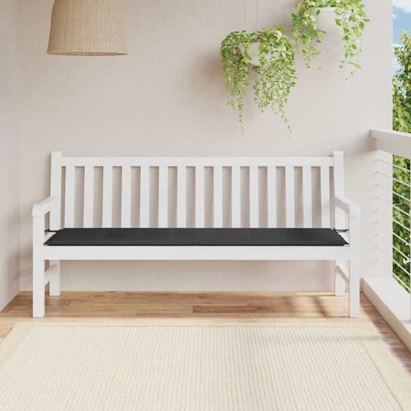 vidaXL Bänkdyna för trädgården svart 180x50x3 cm oxfordtyg