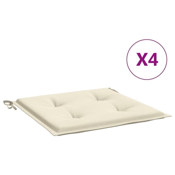 vidaXL Stolsdynor 4 st gräddvit 40x40x3 cm oxfordtyg