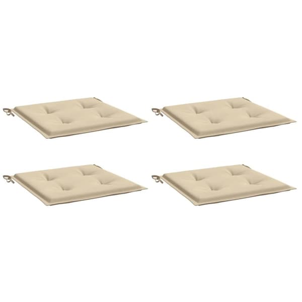vidaXL Stolsdynor 4 st beige 40x40x3 cm oxfordtyg