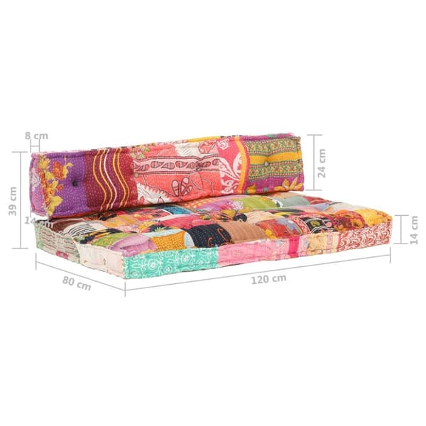 vidaXL hynde til pallesofa stof patchwork flerfarvet