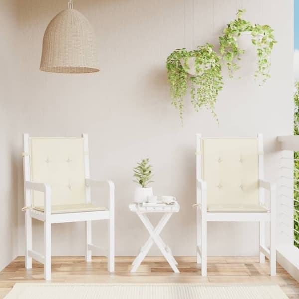 vidaXL stolehynde m. lav ryg 2 stk. 100x50x3 cm oxfordstof cremefarvet
