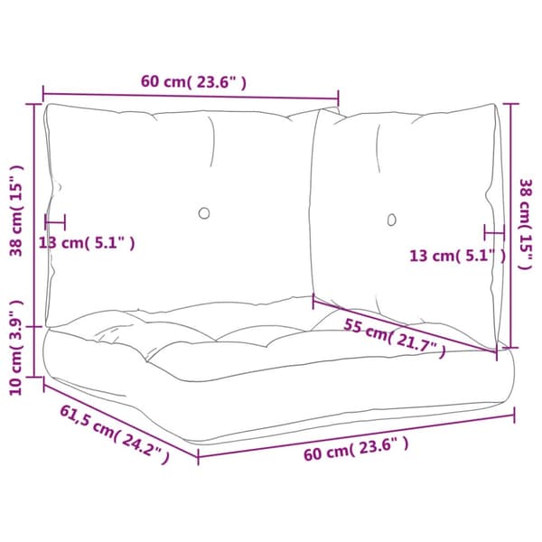 vidaXL pallehynder 3 stk. stof beige