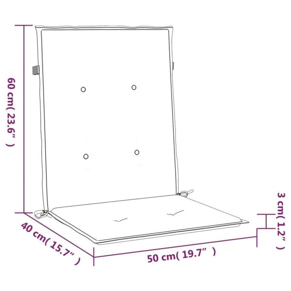 vidaXL stolehynde m. lav ryg 4 stk. 100x50x3 cm oxfordstof sort