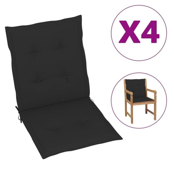 vidaXL stolehynde m. lav ryg 4 stk. 100x50x3 cm oxfordstof sort