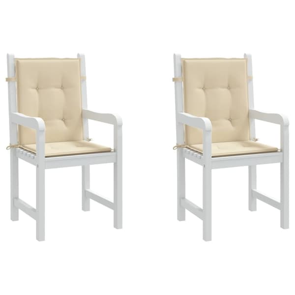 vidaXL stolehynde m. lav ryg 2 stk. 100x50x3 cm oxfordstof beige