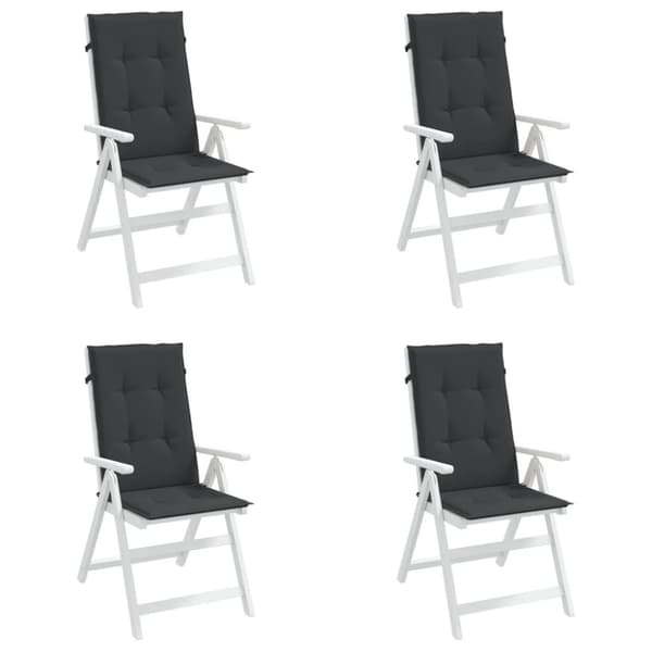 vidaXL Stolsdynor 4 st svart 120x50x3 cm tyg