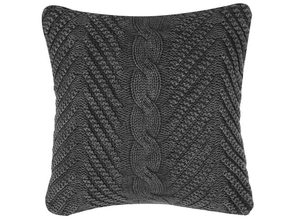 Prydnadskudde Grå Stickad 45 x 45 cm Virkad Boho Retro Dekor Tillbehör