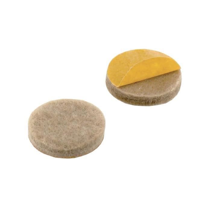 Parti 24 superklæbende filtpuder - Ø 19 mm - Beige
