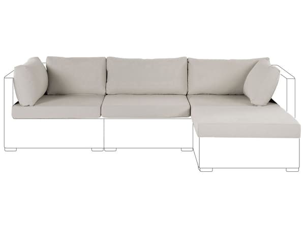 Udendørs Pudebetræk Beige Stof Sofa Sæde Rygside