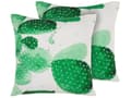 Miniatyrbild 1 av 7: Set med 2 trädgårdskuddar Grön Polyester 45 x 45 cm Kaktusmönster Modern design Vattentålig