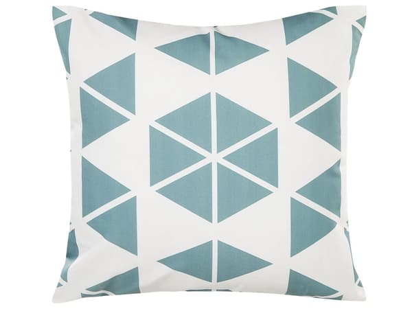 Set med 2 trädgårdskuddar Vit och Blå Polyester Fyrkantig 45 x 45 cm Triangel Geometriskt Mönster