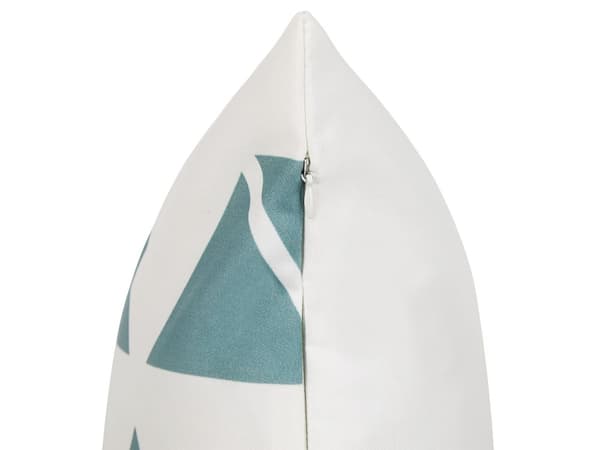 Set med 2 trädgårdskuddar Vit och Blå Polyester Fyrkantig 45 x 45 cm Triangel Geometriskt Mönster