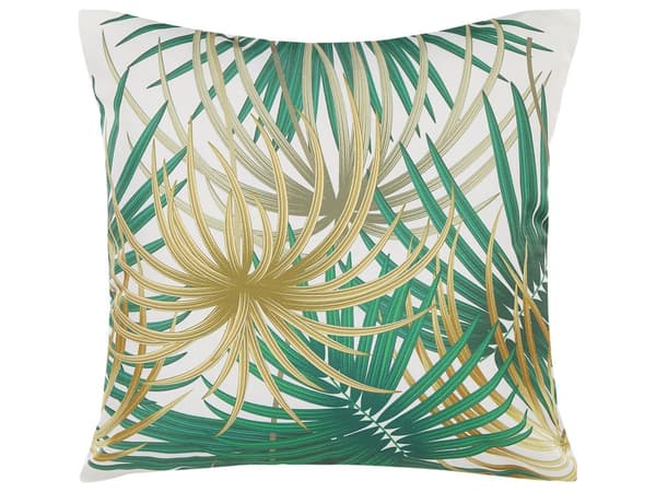 Set med 2 trädågårdskuddar Flerfärgad Polyester 45 x 45 cm Fyrkantig Palmbladsmotiv Modern design