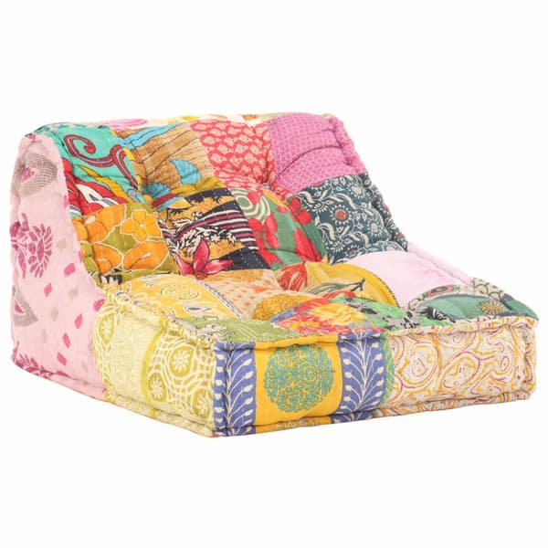 vidaXL modulpuf stof patchwork