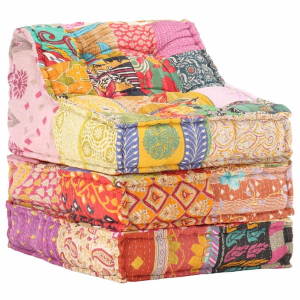 vidaXL modulpuf stof patchwork
