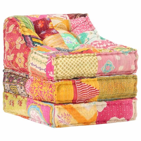 vidaXL modulpuf stof patchwork