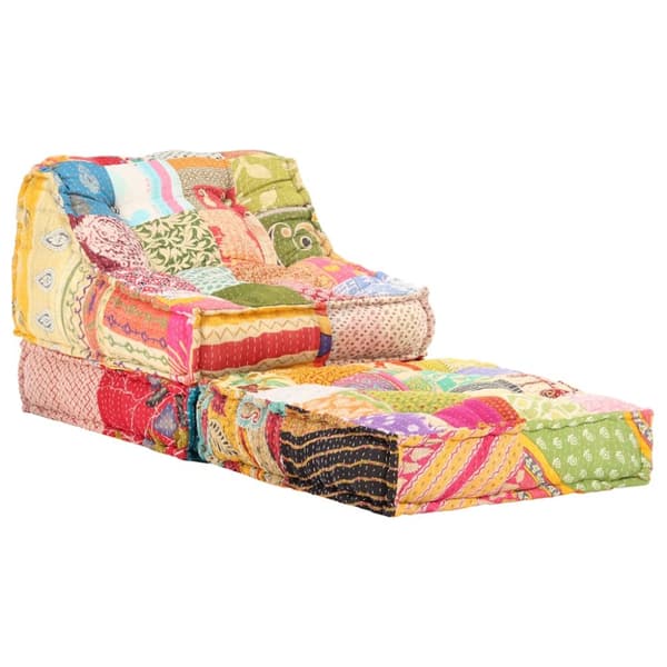 vidaXL modulpuf stof patchwork