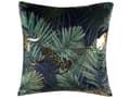 Miniatyrbild 4 av 6: Set med 2 prydnadskuddar Grön Sammet Palmblad Blommönster 45 x 45 cm Djurfolietryck Modern Retro Dekoration Tillbehör