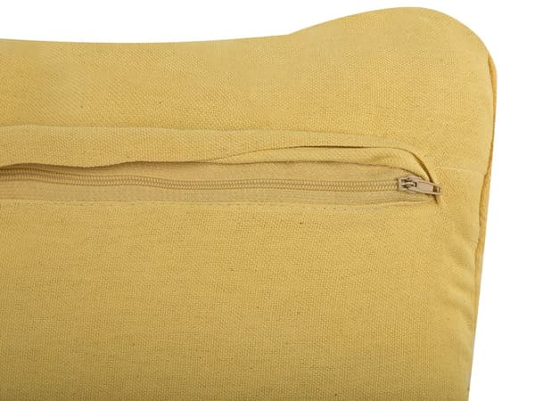 Set med 2 prydnadskuddar Gul Bomull Makamé 30 x 50 cm Boho Retro Dekor Tillbehör