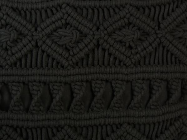Dekorationskuddar Set av 2 Svart Bomull Macrame 45 x 45 cm Rep Boho Retro Dekor Tillbehör