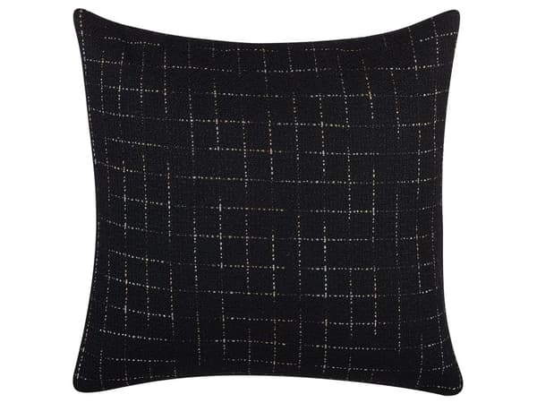 Set med 2 prydnadskuddar Svart Fyrkantigt 45 x 45 cm Nätmönster Geometrisk Minimalistisk modern Inredning Hemtillbehör