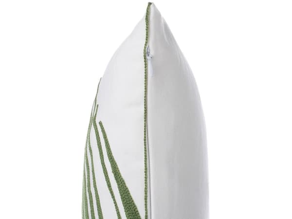 Set med 2 prydnadskuddar Vit Grönt Bomull 45 x 45 cm Palmbladstryck Blommotiv Modern Retro Dekor Tillbehör