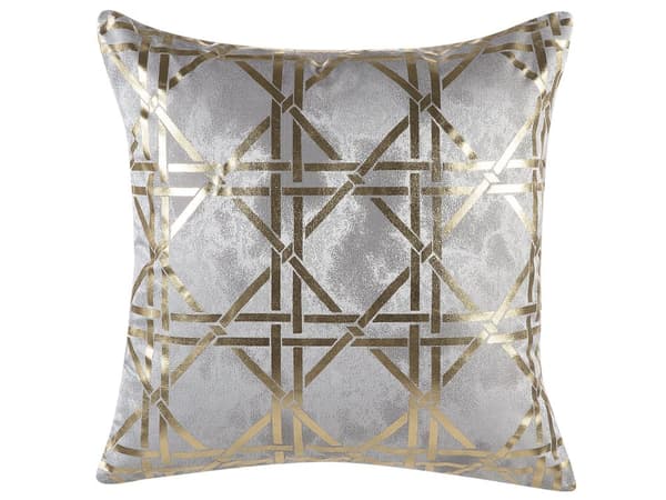 Prydnadskudde 2 st Grå Guld Polyester 45 x 45 cm Minimalistisk Boho Vardagsrum Sovrum Dekor