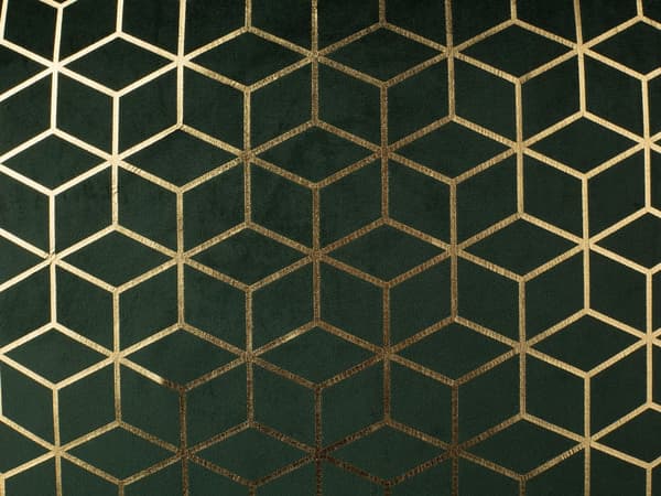Set med 2 prydnadskuddar Grön Sammet 45 x 45 cm Kubmönster Geometriskt folietryck Modern Glamour Dekor Tillbehör