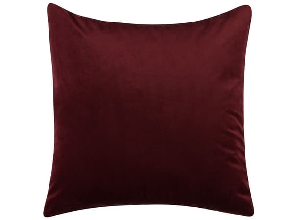 Set med 2 prydnadskuddar Vinröd 45 x 45 cm Palmbladsmönster Blommotiv Glamour Dekor Tillbehör