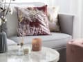 Miniatyrbild 2 av 6: Set med 2 prydnadskuddar Vinröd 45 x 45 cm Palmbladsmönster Blommotiv Glamour Dekor Tillbehör