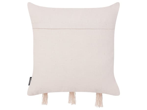 Set med 2 prydnadskuddar Beige Bomull 45 x 45 cm med tofsar Boho Dekoration