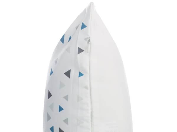 Set med 2 prydnadskuddar Grå blå 45 x 45 cm Triangelmönster Geometriskt tryck Modern