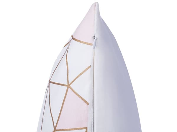 Set med 2 prydnadskuddar Rosa Bomull 45 x 45 cm Geometriskt mönster Nättryck Dekortillbehör