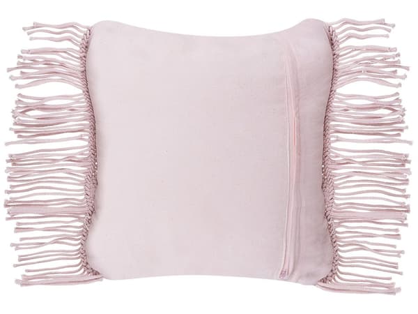 Set med 2 prydnadskuddar Rosa Bomull 40 x 40 cm Makramé med tofsar Boho Retro Dekortillbehör