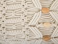 Miniatyrbild 9 av 9: Set av 2 Dekorationskuddar Beige Bomull Macrame 45 x 45 cm Rep Boho Retro Dekor Tillbehör