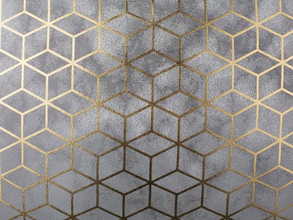 Set med 2 prydnadskuddar Silver Jacquardtyg 45 x 45 cm Kubmönster Med tofsar Geometriskt tryck