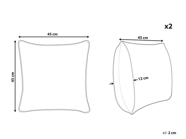 Set med 2 prydnadskuddar Rosa Sammet 45 x 45 cm Enkel design Dubbelsidig Glam Modern