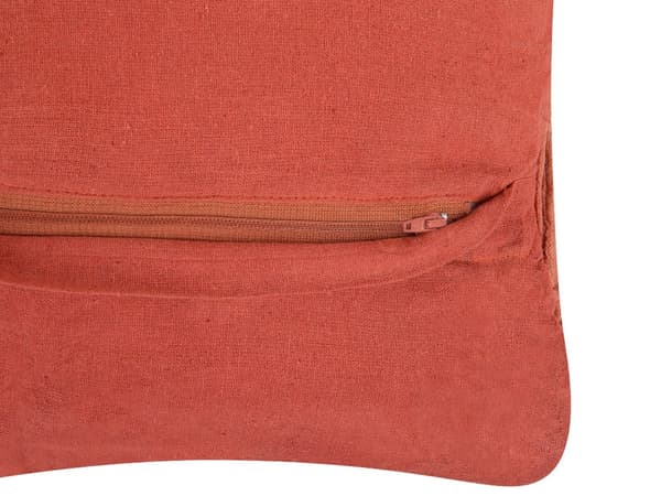 Set av 2 Dekorationskuddar Orange Bomull Macrame 45 x 45 cm Rep Boho Retro Dekor Tillbehör