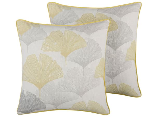 Set med 2 prydnadskuddar Flerfärgad 45 x 45 cm Blommönster Modern retro Dekor Tillbehör