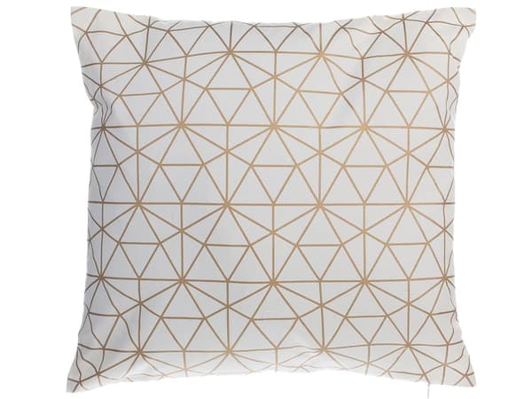 Set med 2 prydnadskuddar Guld Bomull 45 x 45 cm Triangelmönster Geometriskt nät Moderna dekortillbehör