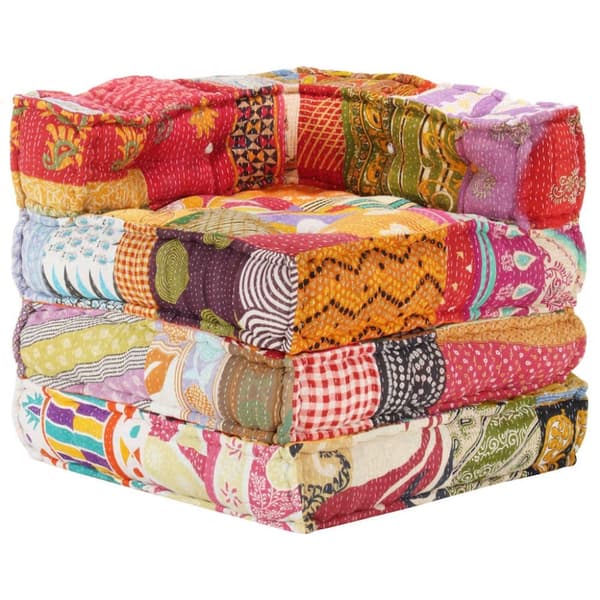 vidaXL modulpuf stof patchwork