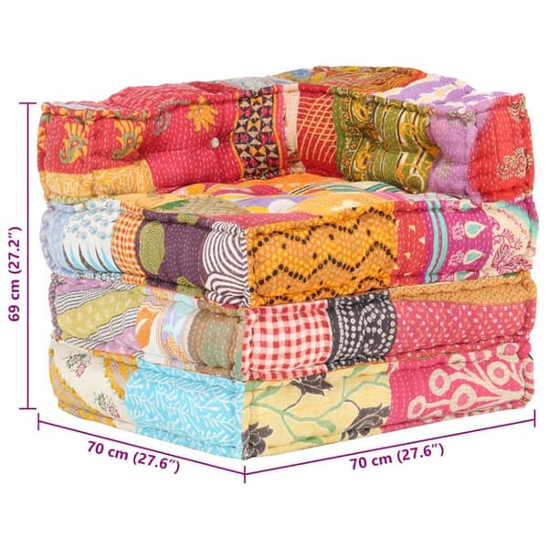 vidaXL modulpuf stof patchwork