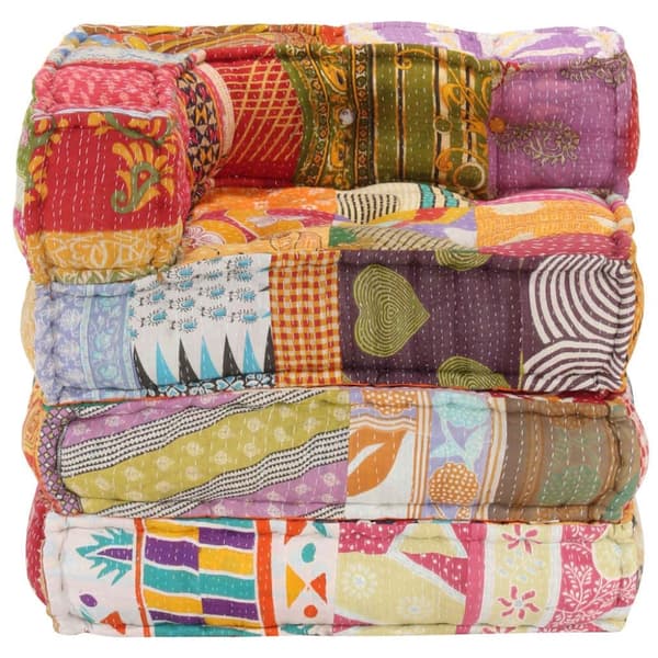 vidaXL modulpuf stof patchwork